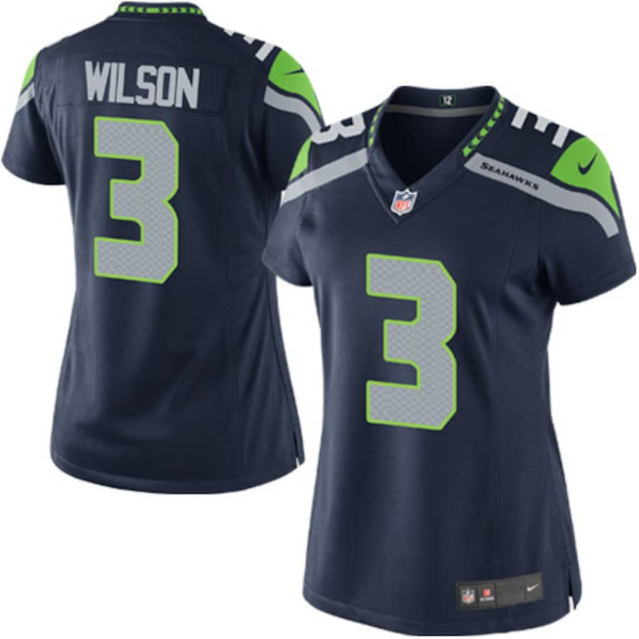 Russell Wilson 3 Seattle Seahawks Women Game Jersey - College Navy JS9797 Saliibo