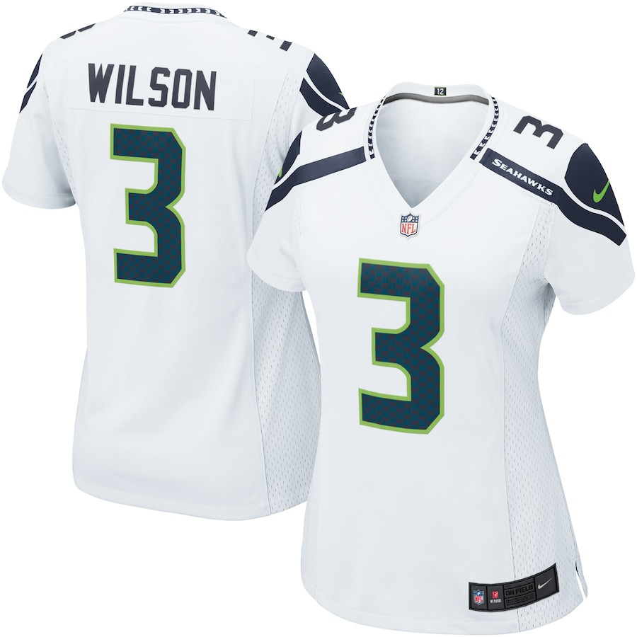 Russell Wilson 3 Seattle Seahawks Women Game Jersey - White JS2244 Saliibo