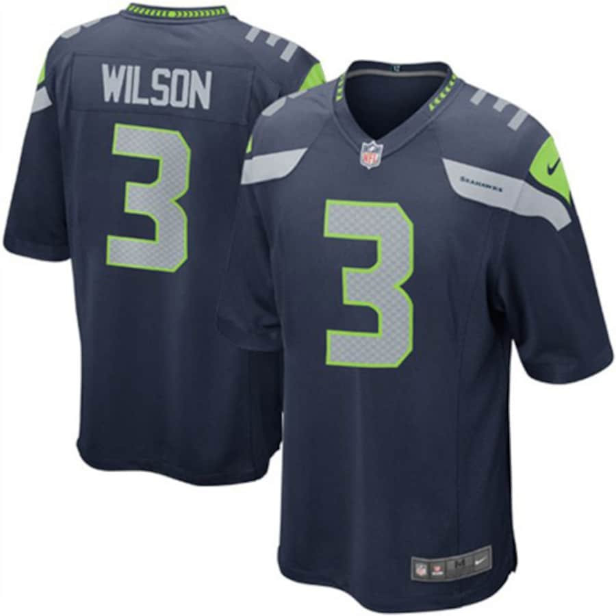 Russell Wilson 3 Seattle Seahawks YOUTH Team Color Game Jersey - College Navy JS2562 Saliibo