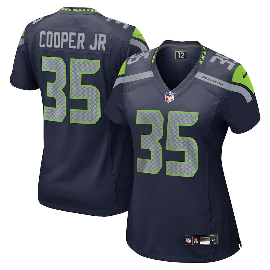 Ryan Cooper Jr. 35 Seattle Seahawks Women's Game Jersey - College Navy JS8876 Saliibo