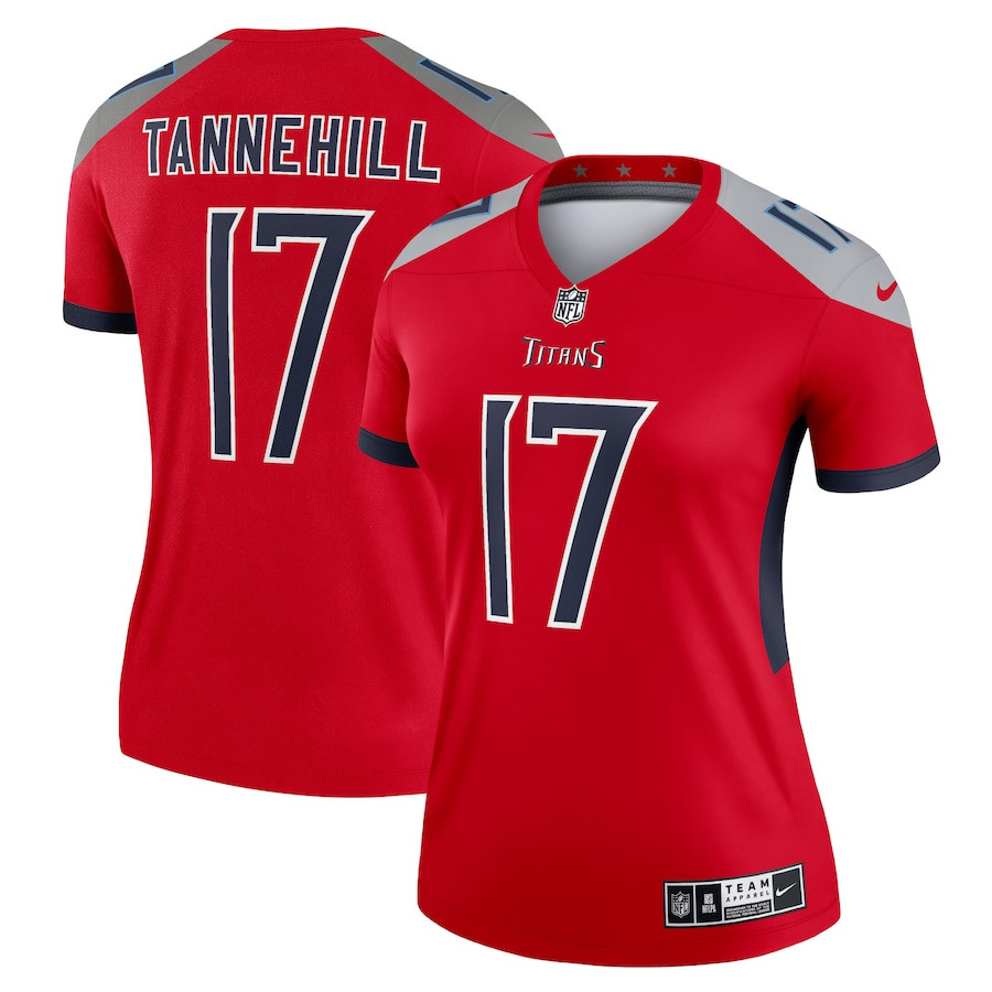 Ryan Tannehill 17 Tennessee Titans Women Inverted Legend Jersey - Red JS5542 Saliibo