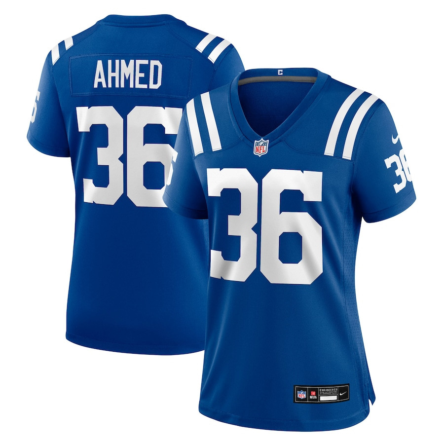 Salvon Ahmed 36 Indianapolis Colts Women's Team Game Jersey - Royal JS9053 Saliibo
