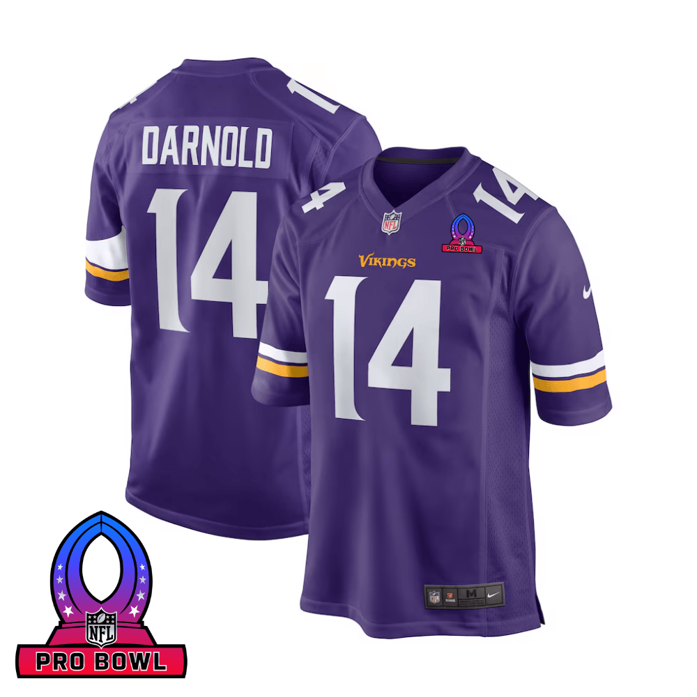 Sam Darnold 14 Baltimore Ravens 2025 Pro Bowl Patch Game Men Jersey - Purple JS9795 Saliibo