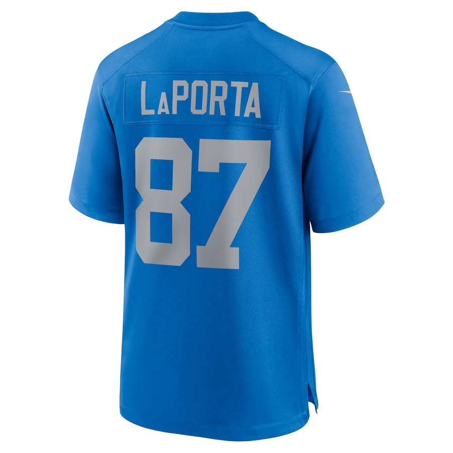 Sam LaPorta 87 Detroit Lions Alternate Game Men Jersey - Blue JS8607 Saliibo - Image 3