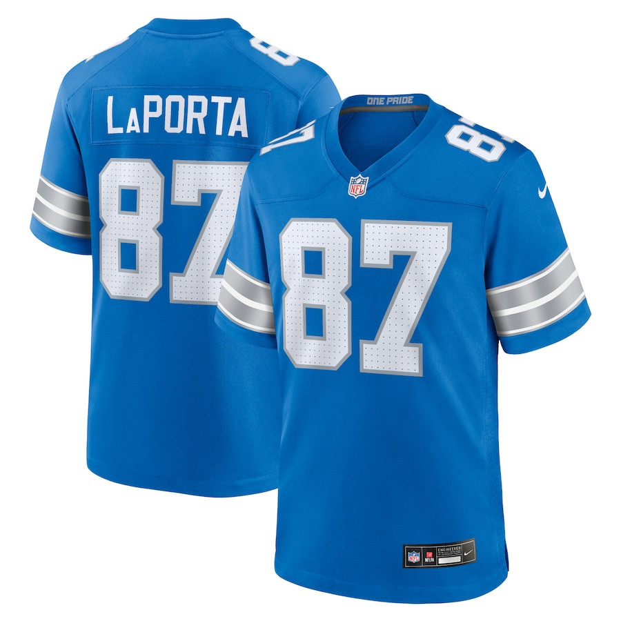 Sam LaPorta 87 Detroit Lions Game Men Jersey - Blue JS8825 Saliibo