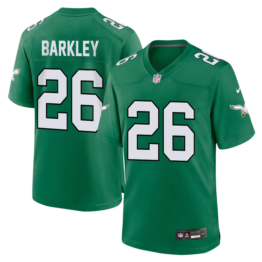 Saquon Barkley 26 Philadelphia Eagles Alternate Game Men Jersey - Kelly Green JS2968 Saliibo