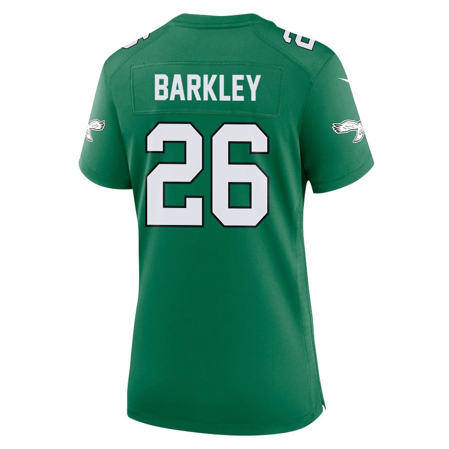 Saquon Barkley 26 Philadelphia Eagles Alternate Game Women Jersey - Kelly Green JS7598 Saliibo - Image 3