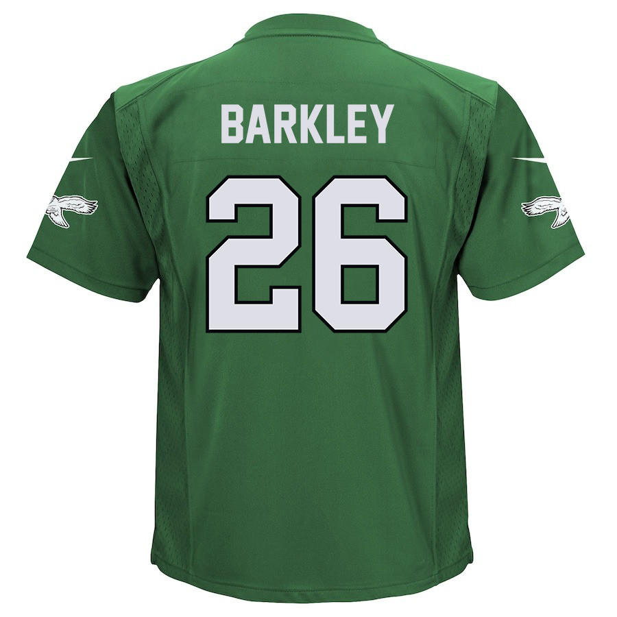 Saquon Barkley 26 Philadelphia Eagles Alternate Game YOUTH Jersey - Kelly Green JS3375 Saliibo - Image 3
