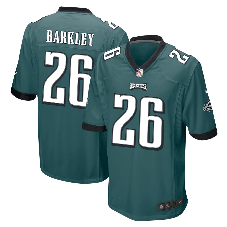 Saquon Barkley 26 Philadelphia Eagles Game Men Jersey - Midnight Green JS3675 Saliibo