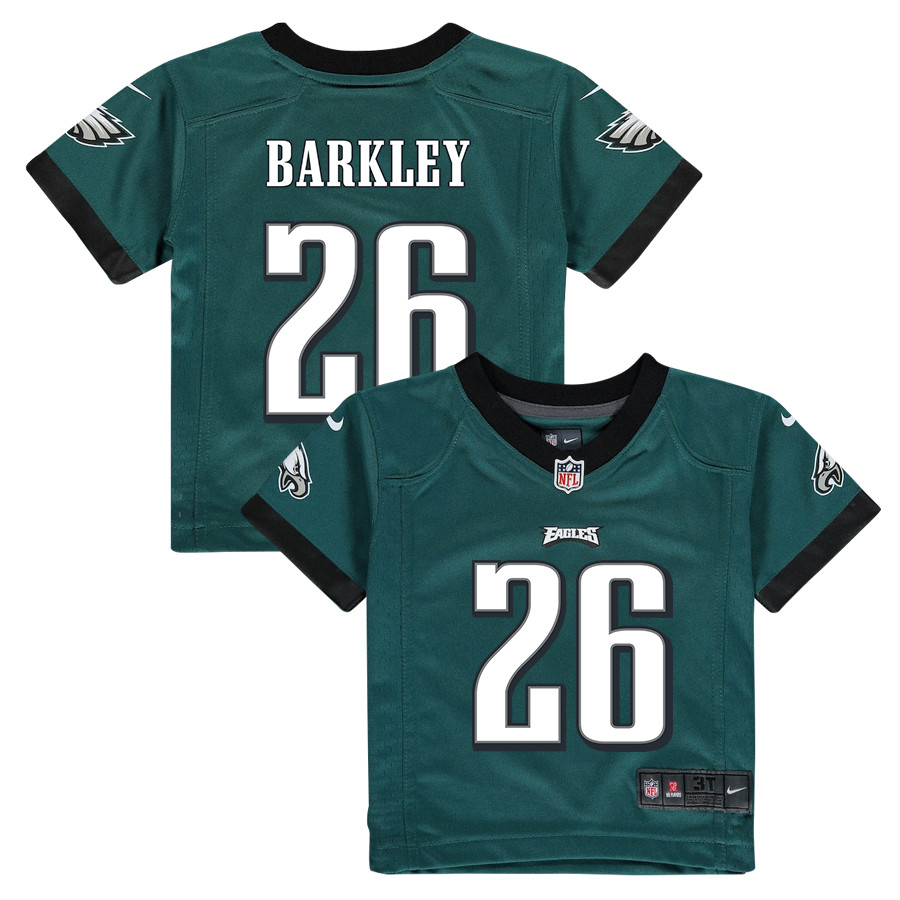 Saquon Barkley 26 Philadelphia Eagles Game YOUTH Jersey - Midnight Green JS3172 Saliibo
