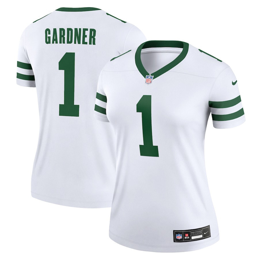 Sauce Gardner 1 New York Jets Alternate Legend Jersey, Women Legacy White JS7698 Saliibo