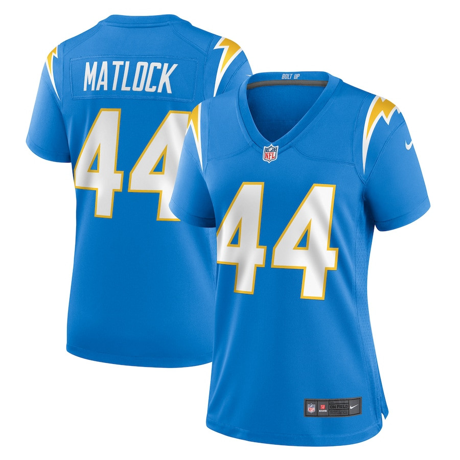 Scott Matlock 44 Los Angeles Chargers Women's Game Jersey - Powder Blue JS3461 Saliibo