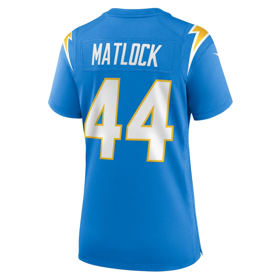 Scott Matlock 44 Los Angeles Chargers Women's Game Jersey - Powder Blue JS3461 Saliibo - Image 3