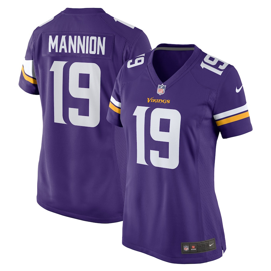 Sean Mannion 19 Minnesota Vikings Women Game Jersey - Purple JS2873 Saliibo