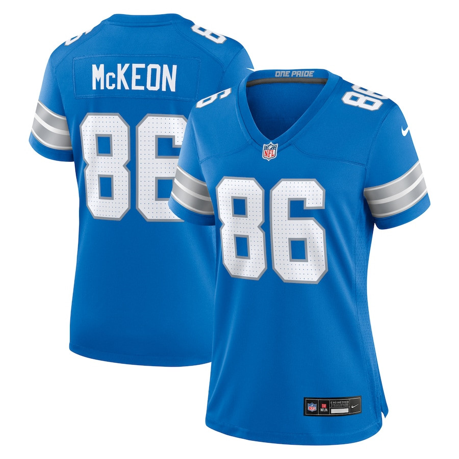 Sean McKeon 86 Detroit Lions Women's Game Jersey - Blue JS1560 Saliibo