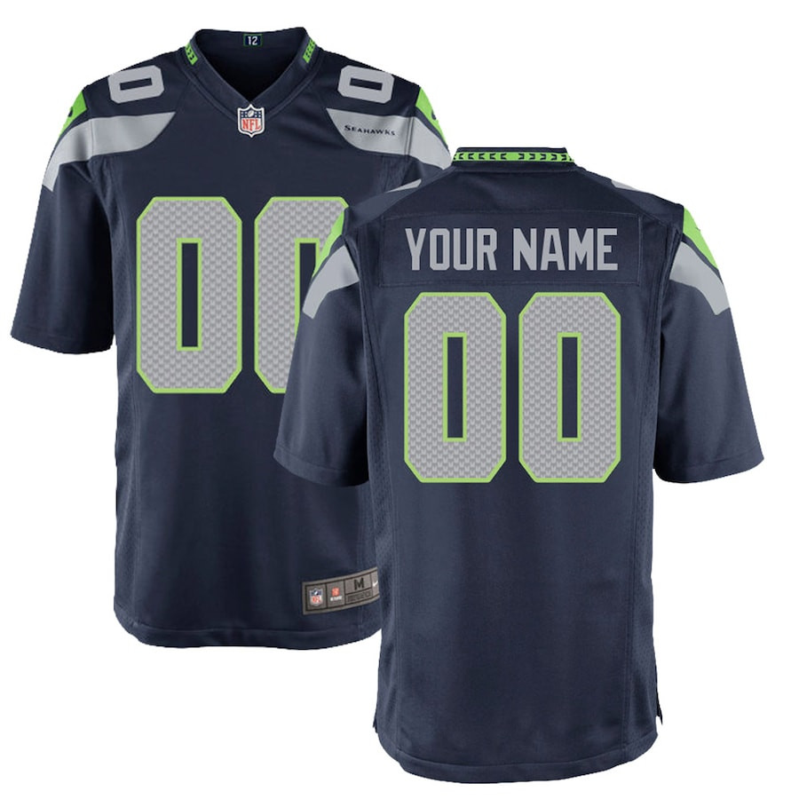 Seattle Seahawks YOUTH Custom Game Jersey - College Navy JS5108 Saliibo