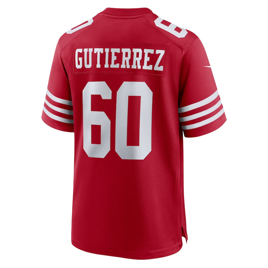 Sebastian Gutierrez 60 San Francisco 49ers Team Game Men Jersey - Scarlet JS7827 Saliibo - Image 3