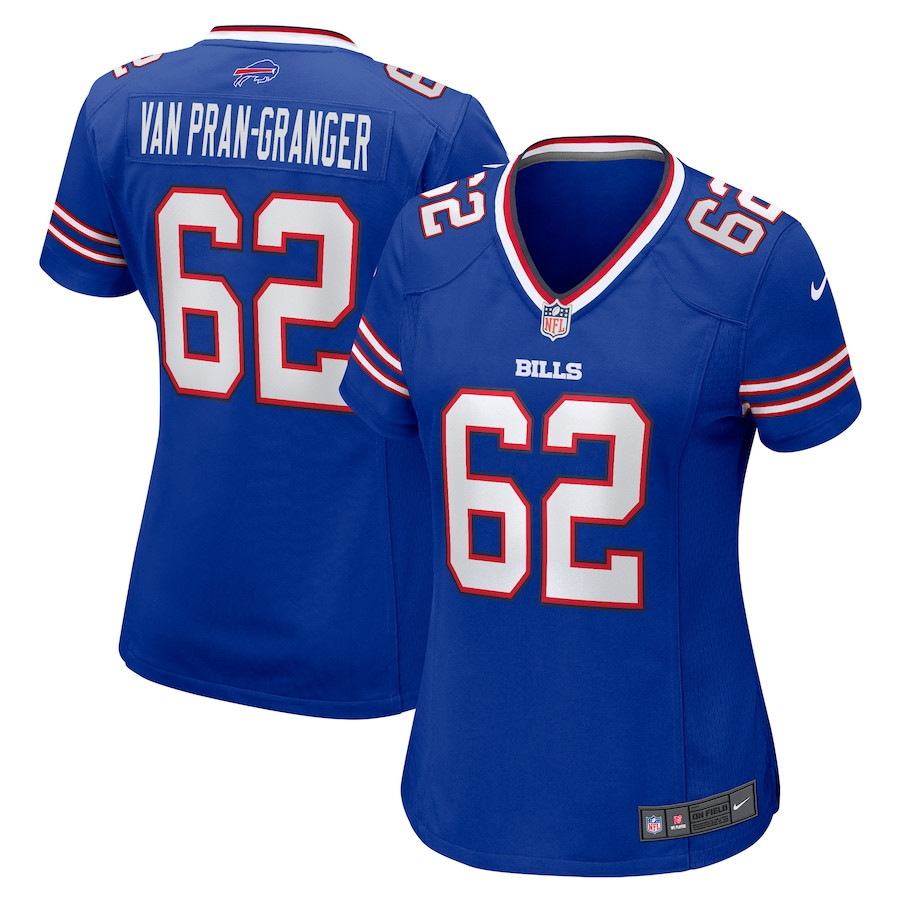 Sedrick Van Pran-Granger 62 Buffalo Bills Women's Game Jersey - Royal JS1594 Saliibo