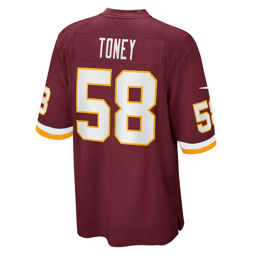 Shaka Toney 58 Washington Football Team Men Game Jersey - Burgundy JS3811 Saliibo - Image 3