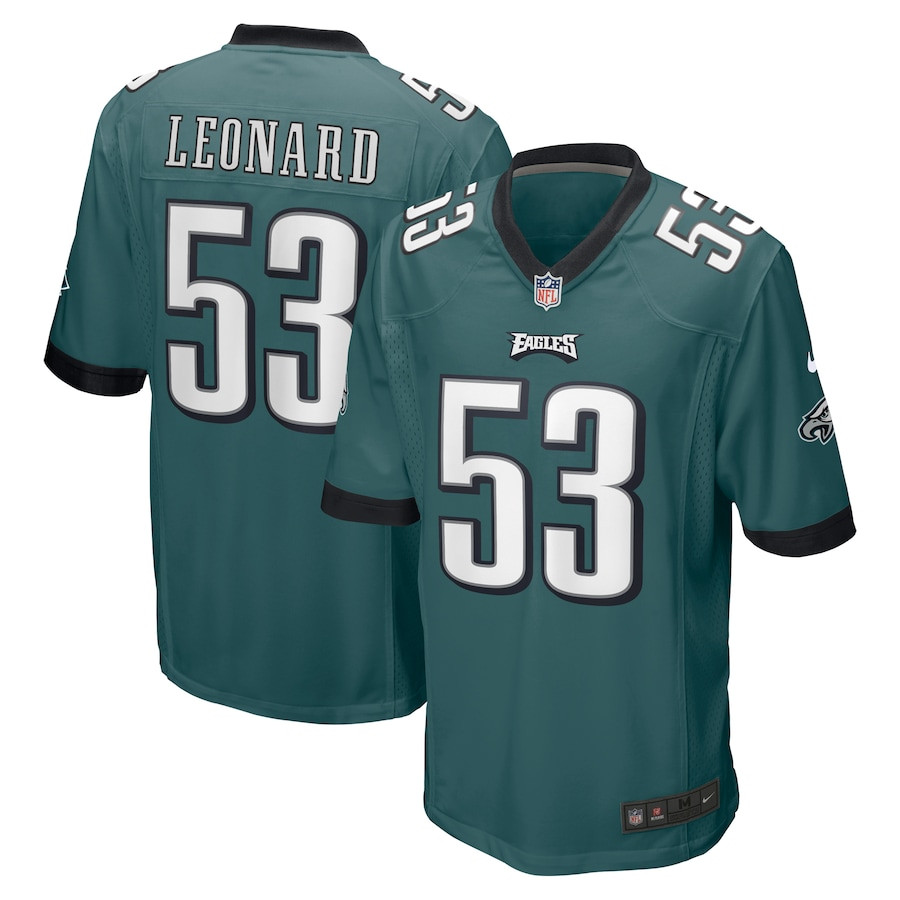 Shaquille Leonard 53 Philadelphia Eagles Game Men Jersey - Midnight Green JS5534 Saliibo