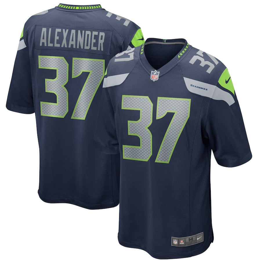 Shaun Alexander 37 Seattle Seahawks Men Game Retired Jersey - College Navy JS5182 Saliibo