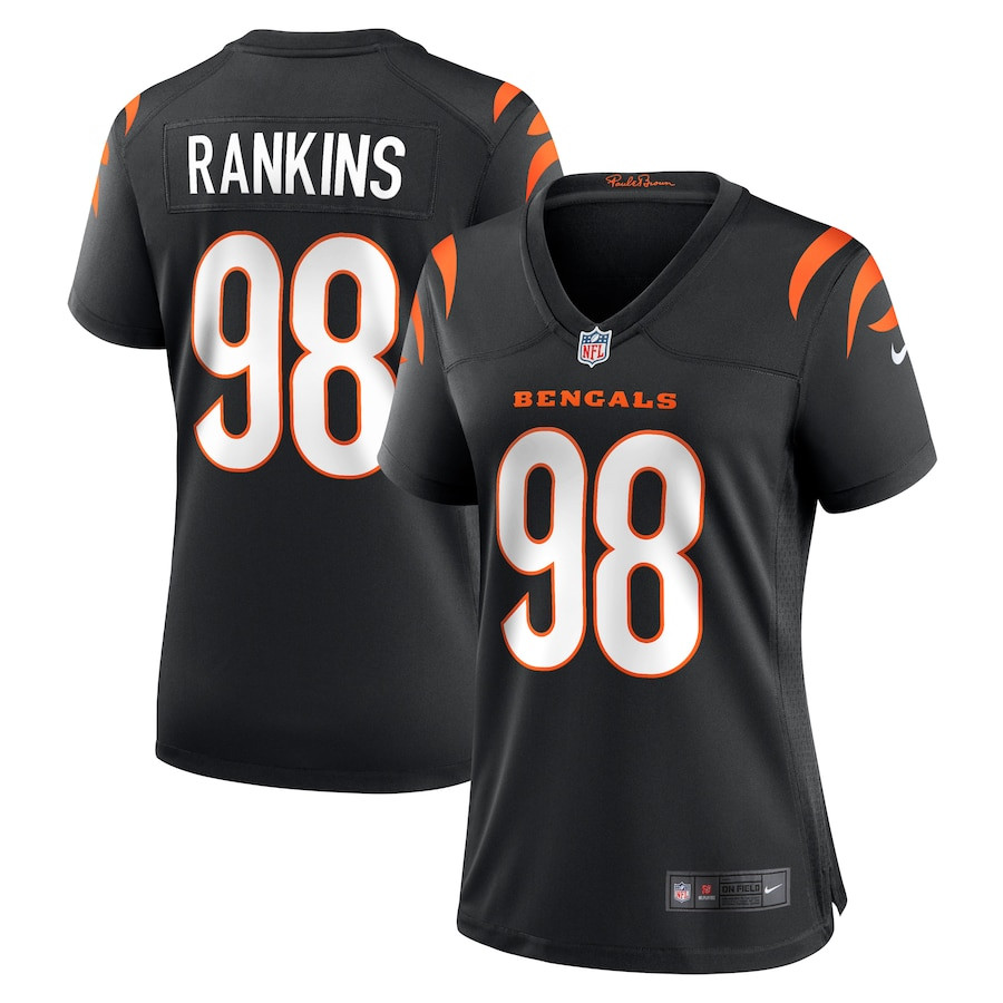 Sheldon Rankins 98 Cincinnati Bengals Women's Game Jersey - Black JS9749 Saliibo