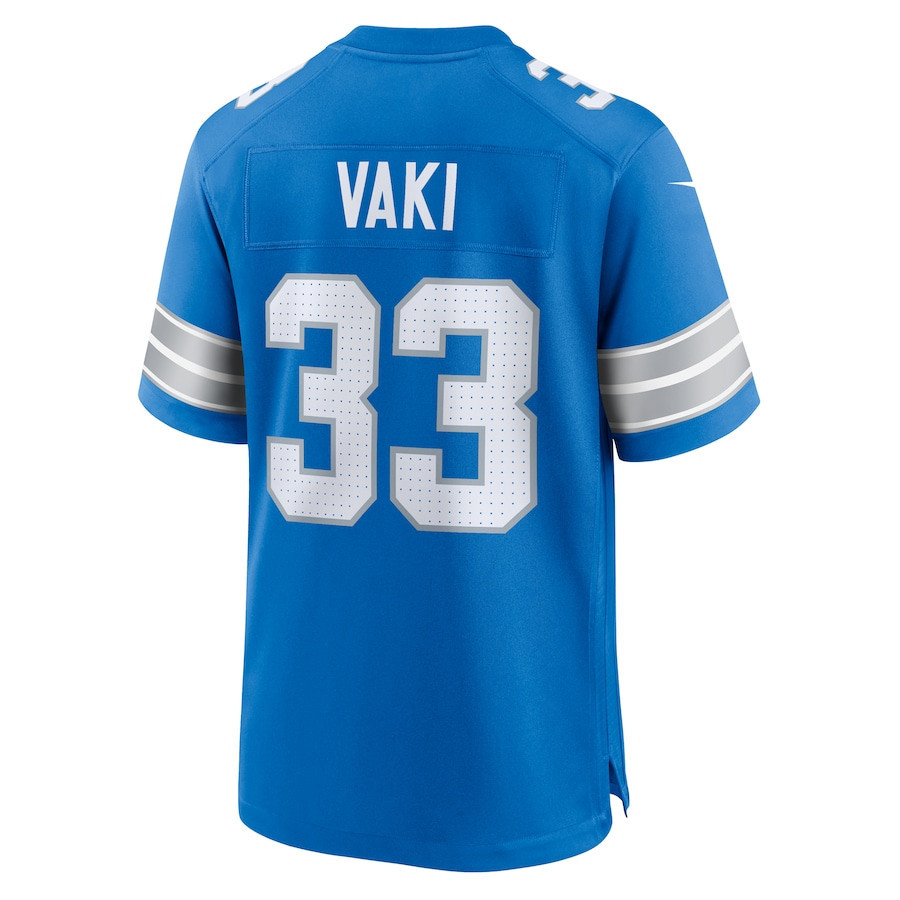 Sione Vaki #33 Detroit Lions Super Bowl LIX YOUTH Jersey - Blue JS6345 Saliibo - Image 3