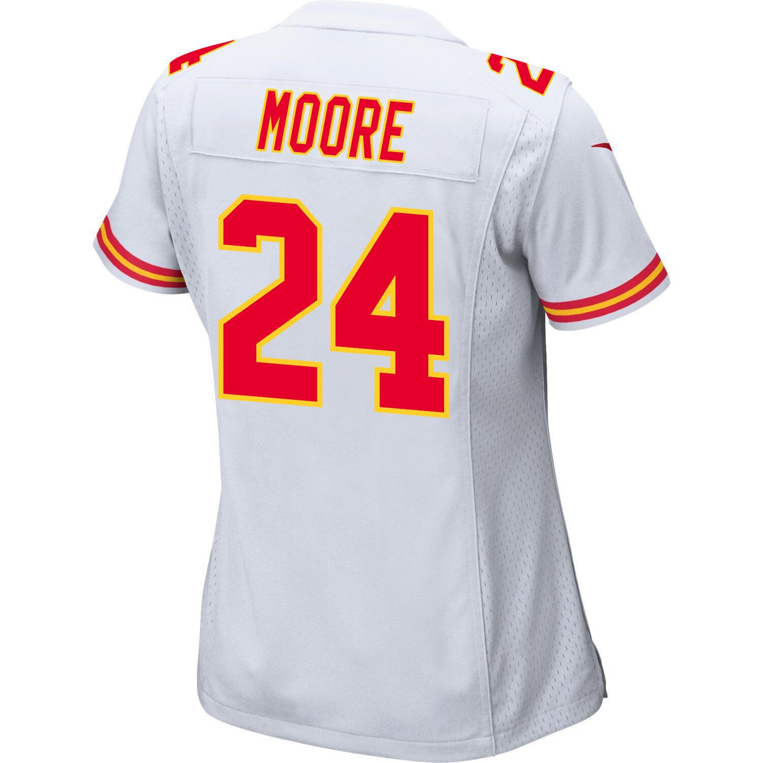 Skyy Moore 24 Kansas City Chiefs Super Bowl LVIII Champions 4 Stars Patch Game Women Jersey - White JS9632 Saliibo - Image 3
