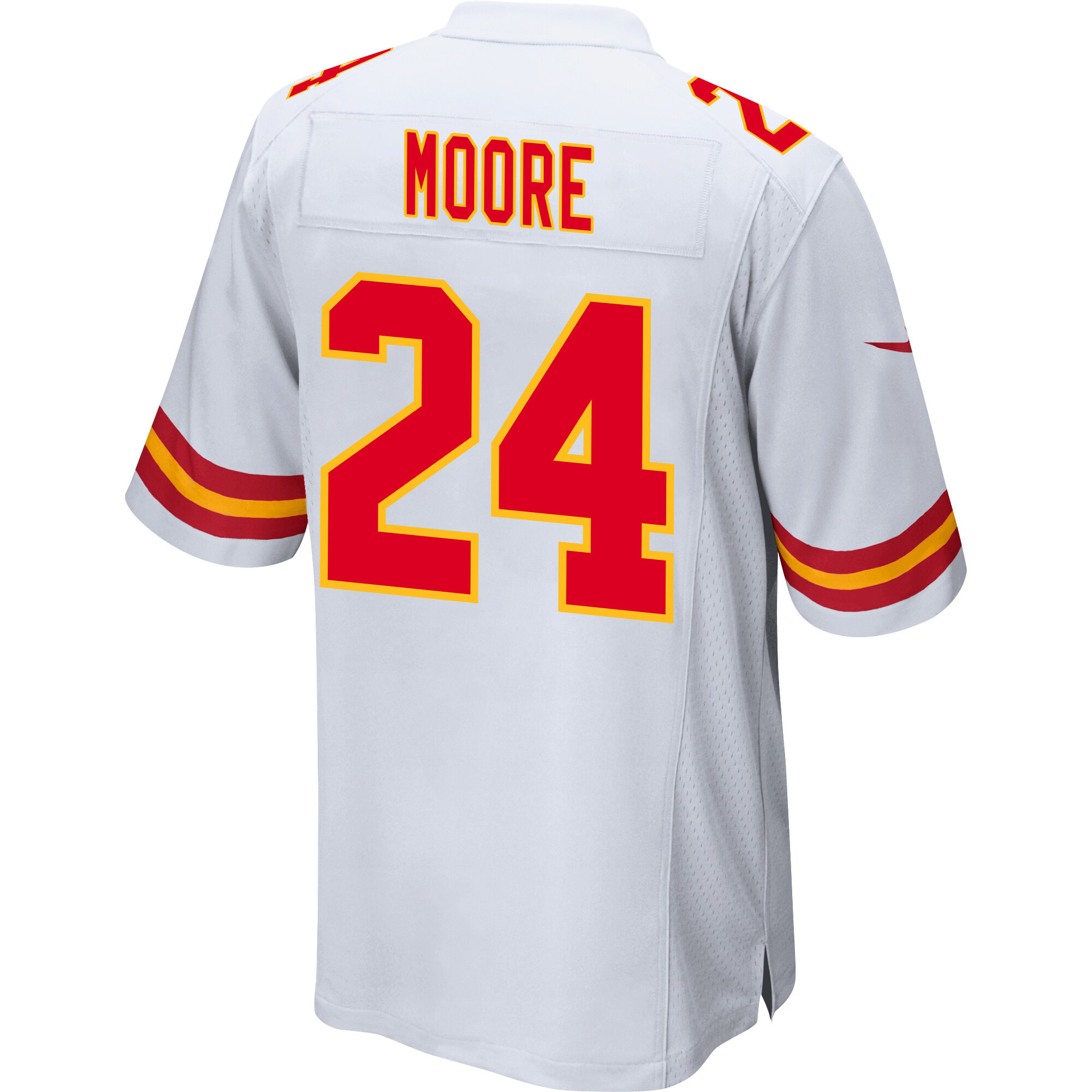 Skyy Moore 24 Kansas City Chiefs Super Bowl LVIII Patch Game Men Jersey - White JS3131 Saliibo - Image 3