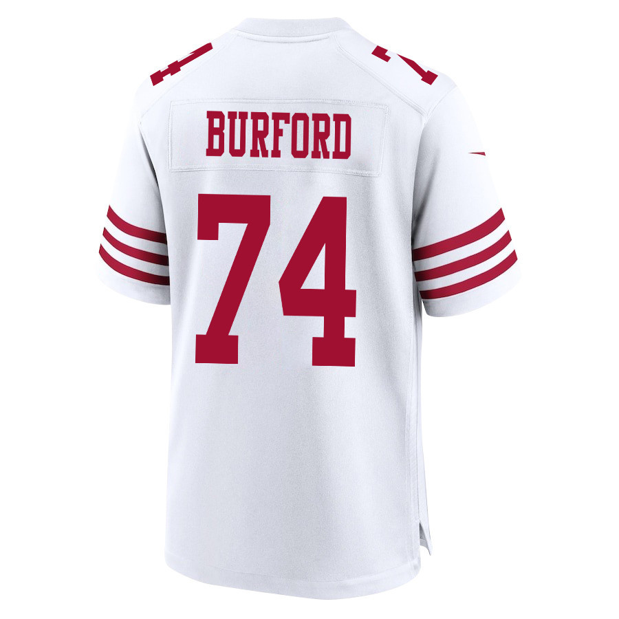 Spencer Burford 74 San Francisco 49ers Super Bowl LVIII Patch Game Men Jersey - White JS1643 Saliibo - Image 3