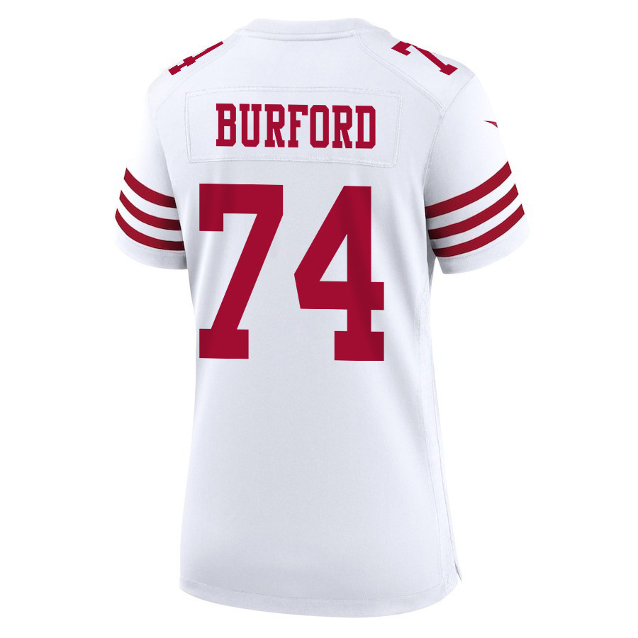Spencer Burford 74 San Francisco 49ers Super Bowl LVIII Patch Game Women Jersey - White JS7313 Saliibo - Image 3