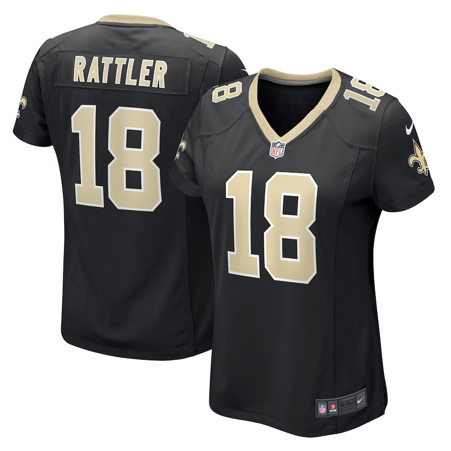 Spencer Rattler 18 New Orleans Saints Women's Game Jersey - Black JS6744 Saliibo
