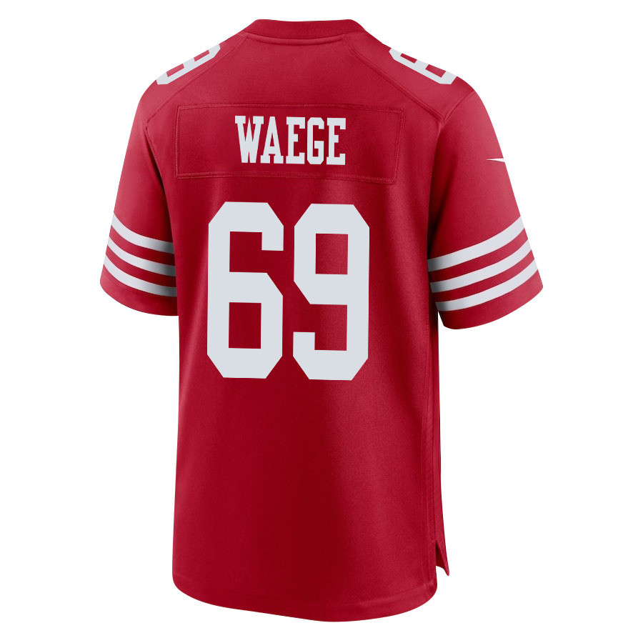 Spencer Waege 69 San Francisco 49ers NFC Champions Patch Game Men Jersey - Scarlet JS4267 Saliibo - Image 3