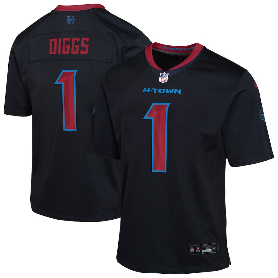 Stefon Diggs 1 Houston Texans Alternate Player Game YOUTH Jersey - Navy JS6462 Saliibo