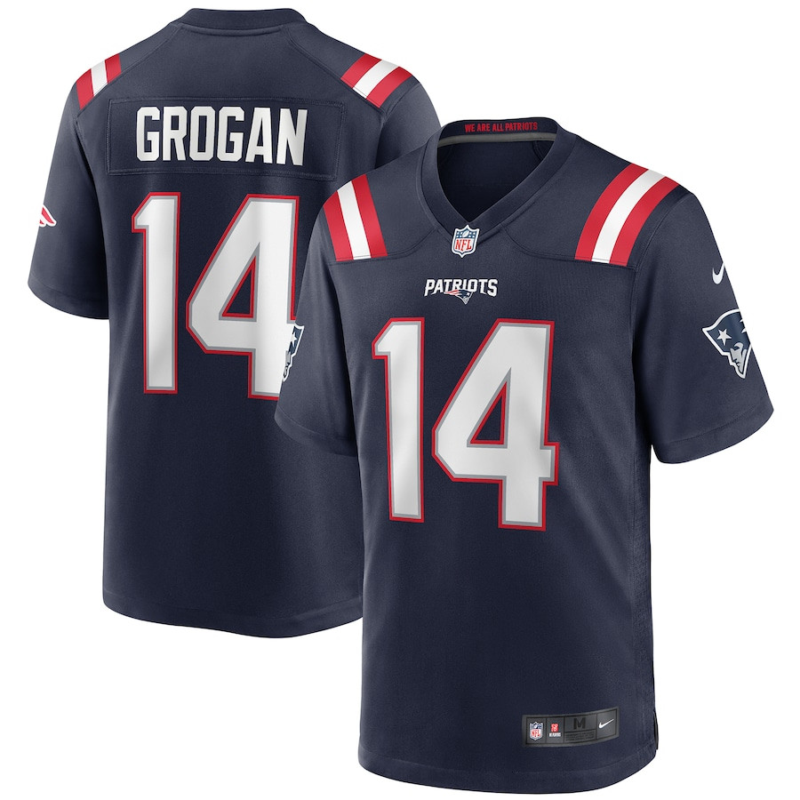 Steve Grogan 14 New England Patriots Men Game Retired Jersey - Navy JS2274 Saliibo