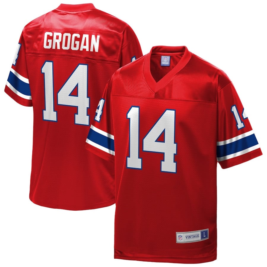 Steve Grogan 14 New England Patriots Pro Line Vintage Men Retired Jersey - Red JS7073 Saliibo