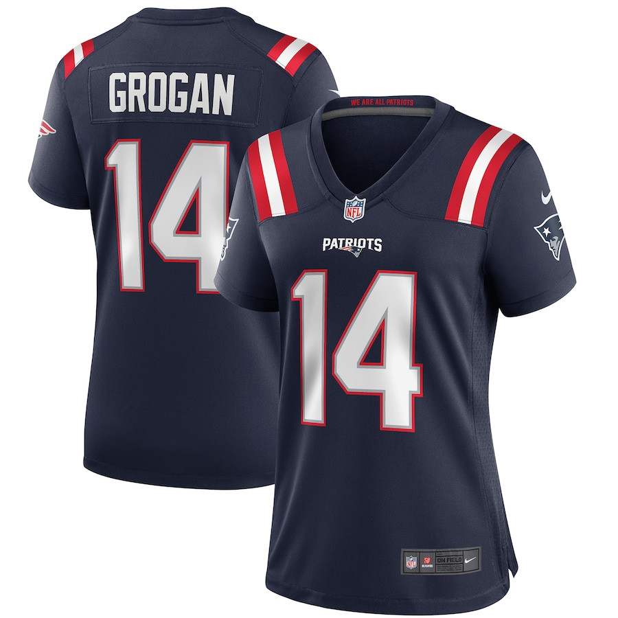 Steve Grogan 14 New England Patriots Women Game Retired Jersey - Navy JS5673 Saliibo