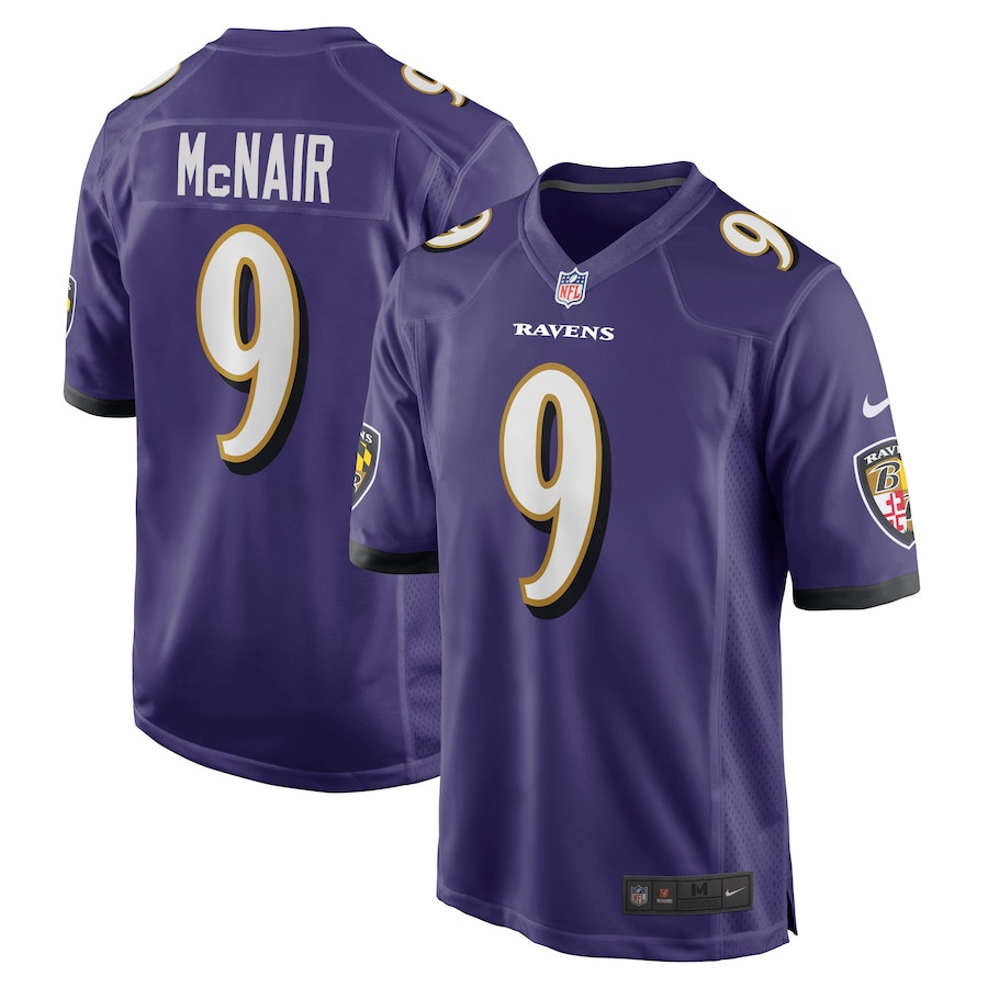Steve McNair 9 Baltimore Ravens Men Game Retired Jersey - Purple JS6958 Saliibo