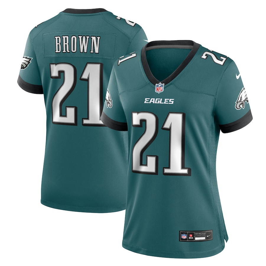 Sydney Brown 21 Philadelphia Eagles Women's Team Game Jersey - Midnight Green JS1138 Saliibo