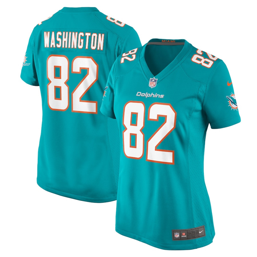 Tahj Washington 82 Miami Dolphins Women's Game Jersey - Aqua JS8401 Saliibo