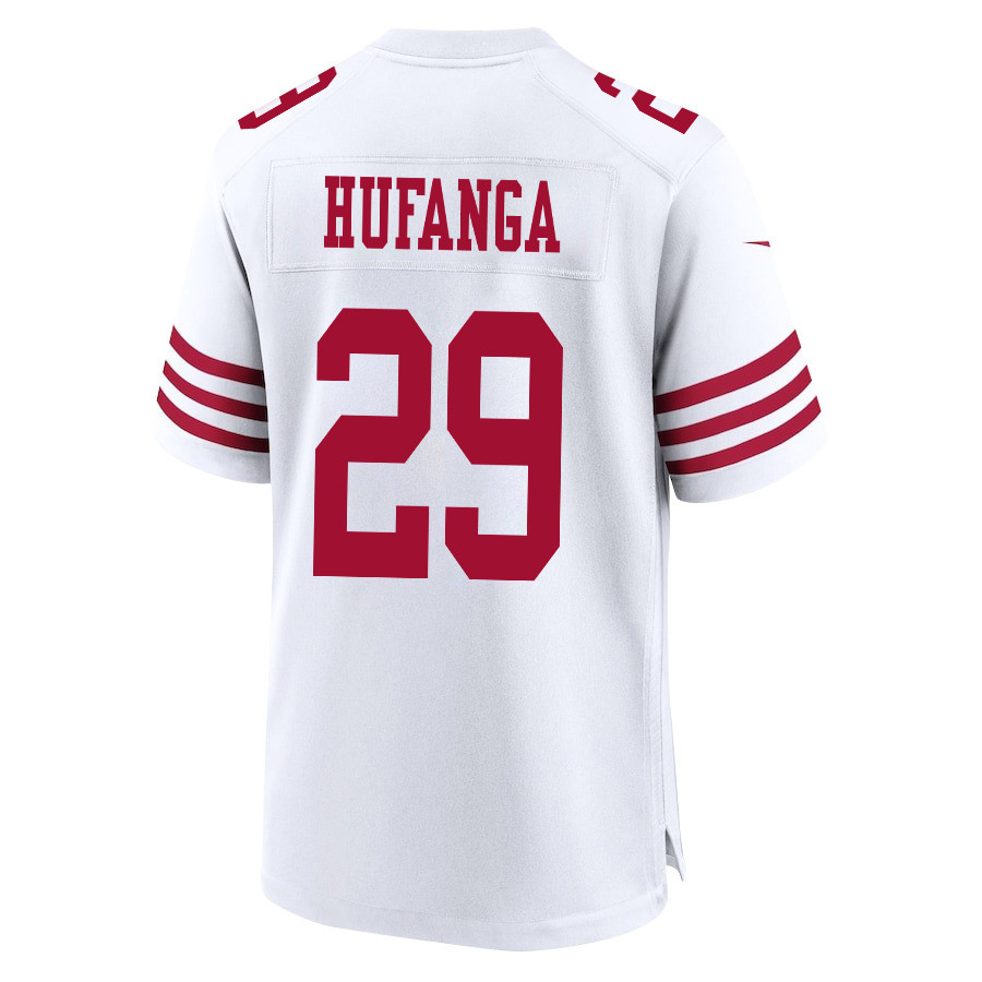 Talanoa Hufanga 29 San Francisco 49ers Super Bowl LVIII Patch Game Men Jersey - White JS6506 Saliibo - Image 3