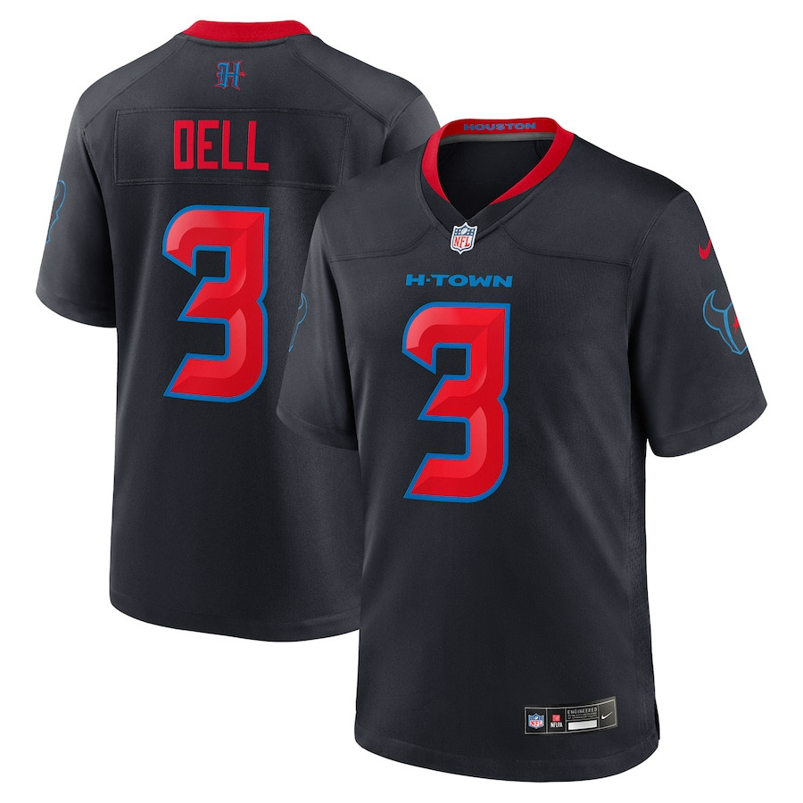 Tank Dell 3 Houston Texans 2nd Alternate Game Men Jersey - Navy JS6432 Saliibo