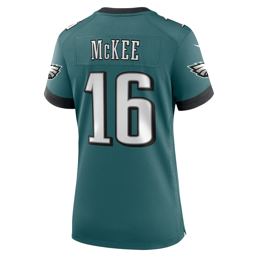 Tanner McKee 16 Philadelphia Eagles Women's Team Game Jersey - Midnight Green JS6715 Saliibo - Image 3