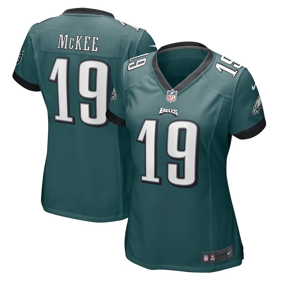 Tanner McKee 19 Philadelphia Eagles Women Team Game Jersey - Midnight Green JS7113 Saliibo