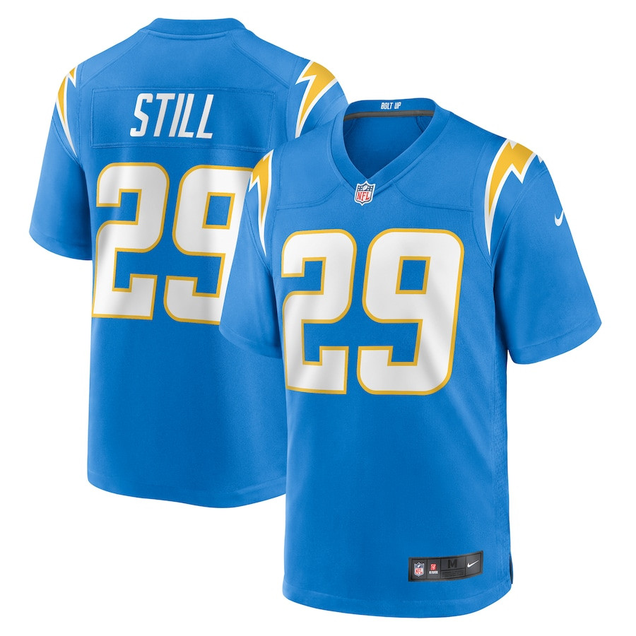 Tarheeb Still 29 Los Angeles Chargers Team Game Men Jersey - Powder Blue JS2851 Saliibo