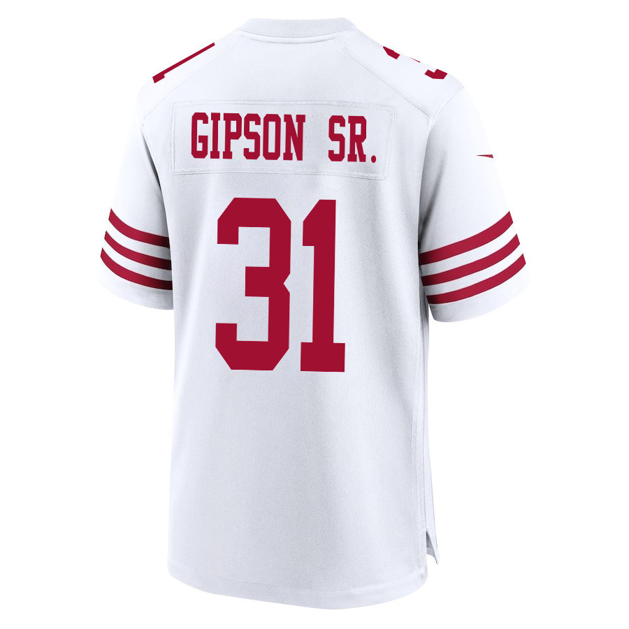 Tashaun Gipson Sr. 31 San Francisco 49ers Super Bowl LVIII Patch Game Men Jersey - White JS5092 Saliibo - Image 3