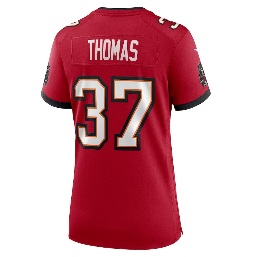 Tavierre Thomas 37 Tampa Bay Buccaneers Women's Game Jersey - Red JS7846 Saliibo - Image 3
