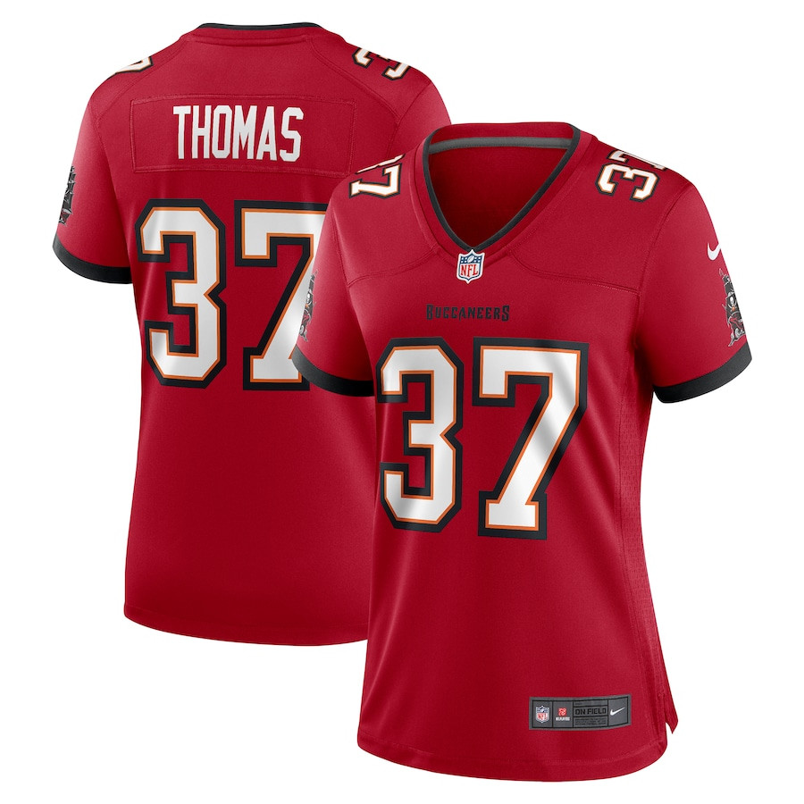 Tavierre Thomas 37 Tampa Bay Buccaneers Women's Game Jersey - Red JS7846 Saliibo