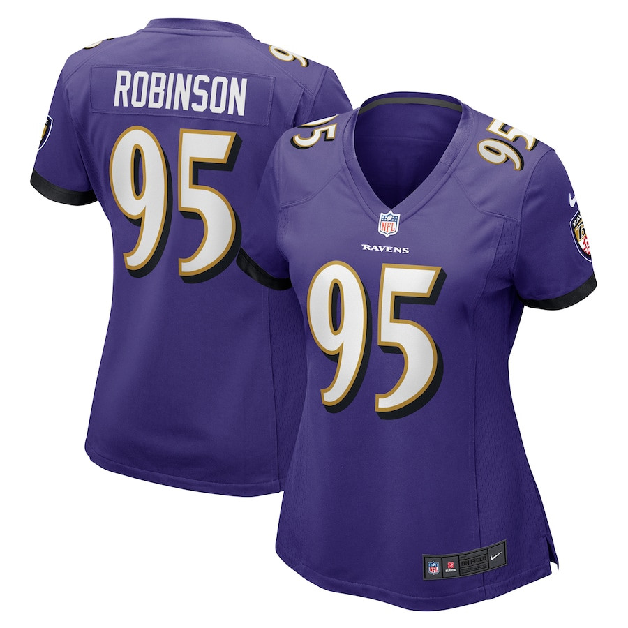Tavius Robinson 95 Baltimore Ravens Women's Game Jersey - Purple JS5603 Saliibo
