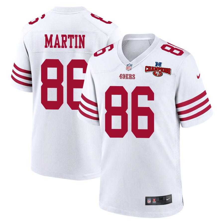 Tay Martin 86 San Francisco 49ers NFC Champions Patch Game Men Jersey - White JS6811 Saliibo